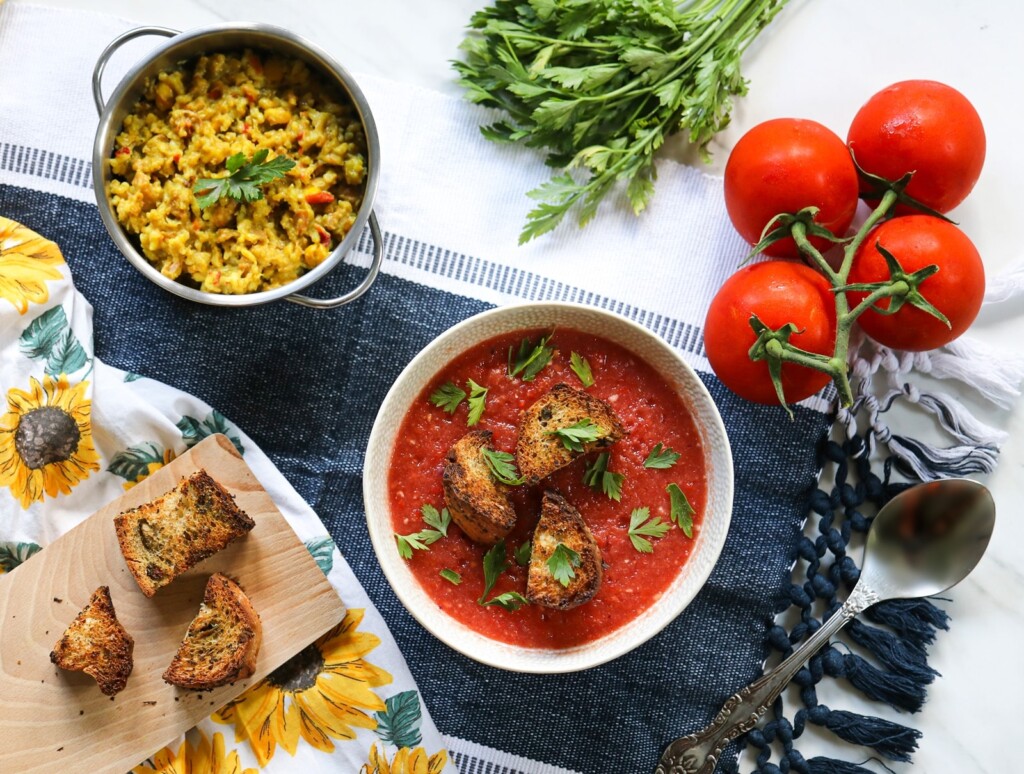 Paella hideg gazpachoval